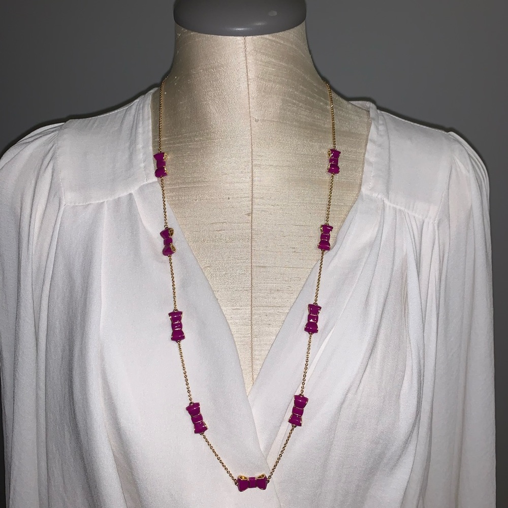Kate Spade "take a bow" baja long scatter necklace